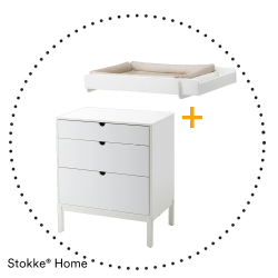 Komoda STOKKE Home Dresser White + prebalovacia podložka