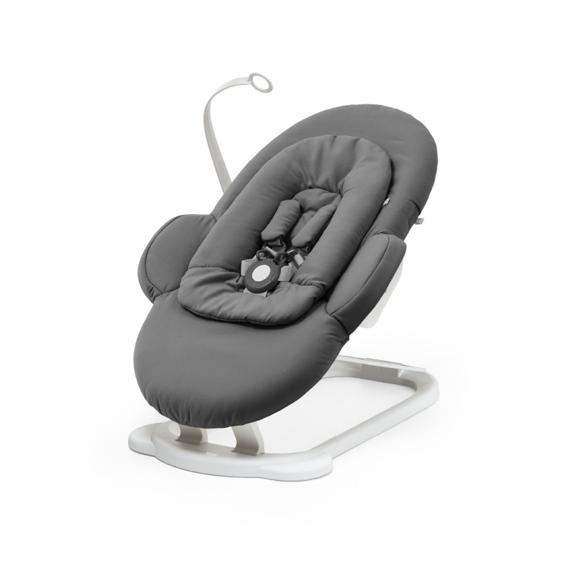 Lehátko STOKKE Steps Herringbone Grey s bielim rámom