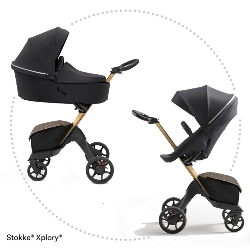 2 - kombinácia kočíka STOKKE Xplory X Gold / Rich Black