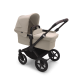 2. kombinácia BUGABOO Donkey 5 Mono Podvozok Black striešky, set textílií DESERT TAUPE