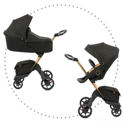 2-kombinácia kočíka STOKKE Xplory X Gold/Black - Signature Black