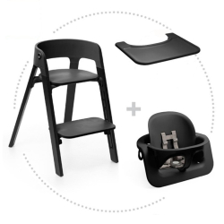 STOKKE Steps jedálenská stolička black, baby set black, pultík black