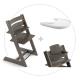 STOKKE Tripp Trapp jedálenská stolička hazy grey, baby set, pultík White