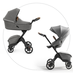 2 - kombinácia kočíka STOKKE Xplory X Black/Brown - Modern Grey