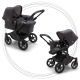 BUGABOO Donkey 5 Mineral Mono Podvozok Black poťah športového sedadla, hlboká vanička WASHED BLACK strieška WASHED BLACK