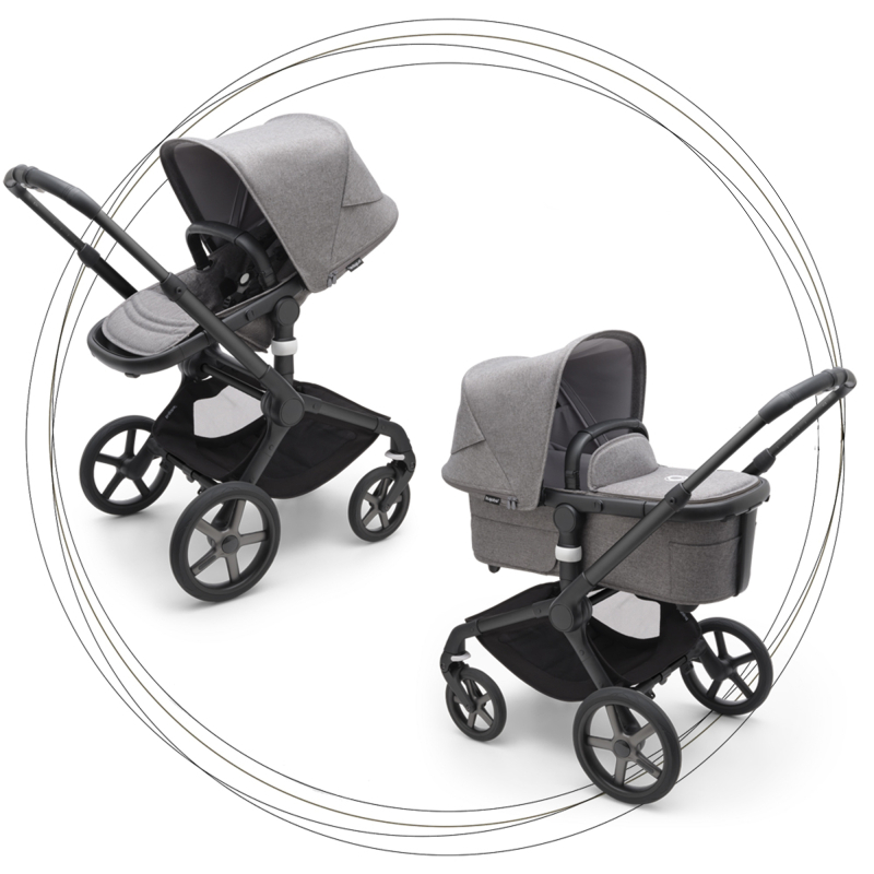 BUGABOO Fox 5 2. kombinácia BLACK/GREY MELANGE/Grey Melange