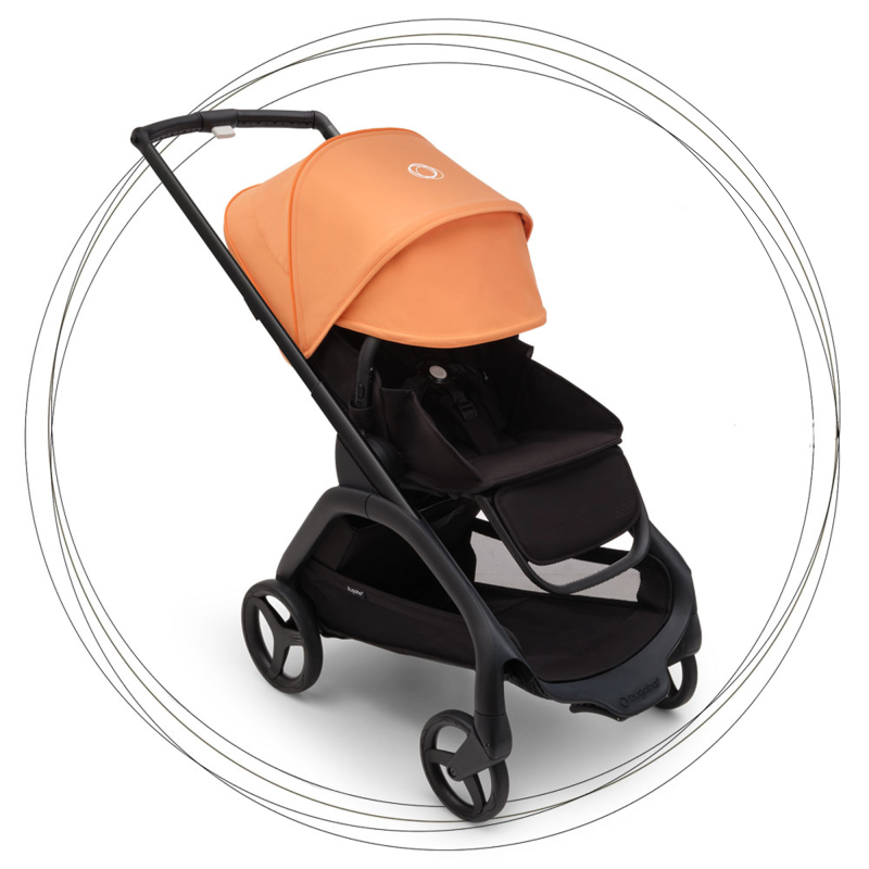 Bugaboo Dragonfly športový kočík BLACK/MIDNIGHT BLACK strieška ISLAND CORAL