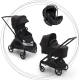 BUGABOO Set Dragonfly - black/midnight black + autosedačka JOIE i-level eclipse + adaptéry
