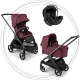 BUGABOO Set Dragonfly - black/dark cherry + autosedačka JOIE i-level eclipse + adaptéry