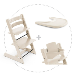 Set STOKKE Tripp Trapp Jedálenská stolička Heather Mauve, Baby set Heather Mauve, Pultík White