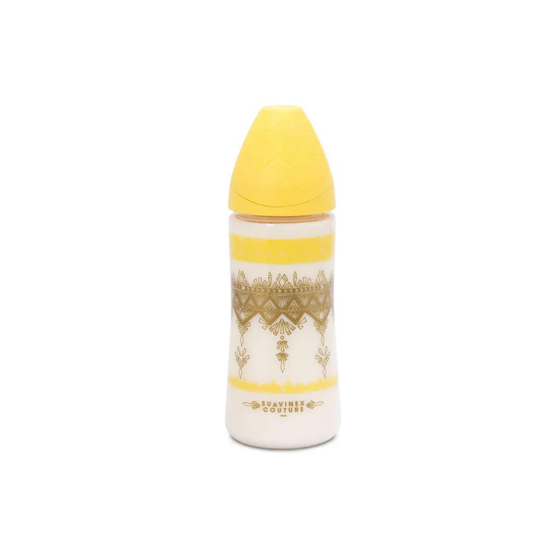SUAVINEX fľaša premium360ml +4m rýchly prietok žltá