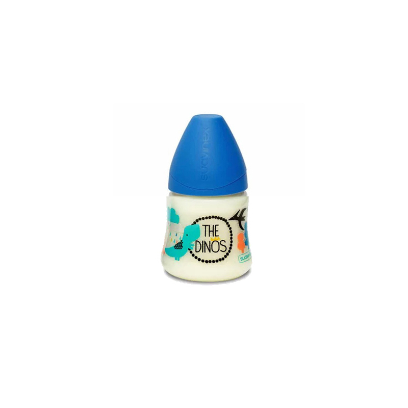 SUAVINEX fľaša 150ml +0m 3 pozičný Modrý Dino
