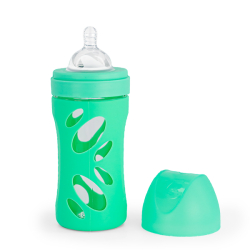 TWISTSHAKE Dojčenská fľaša Anti-Colic sklenená 260ml (cuml.M) - Pastelovo Zelená