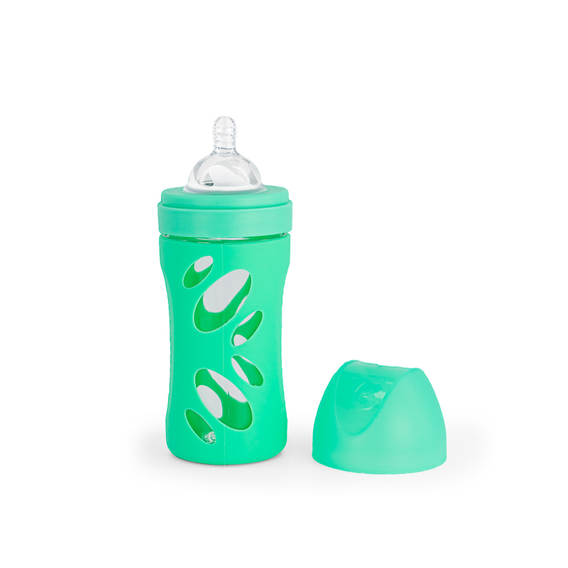 TWISTSHAKE Dojčenská fľaša Anti-Colic sklenená 260ml (cuml.M) - Pastelovo Zelená