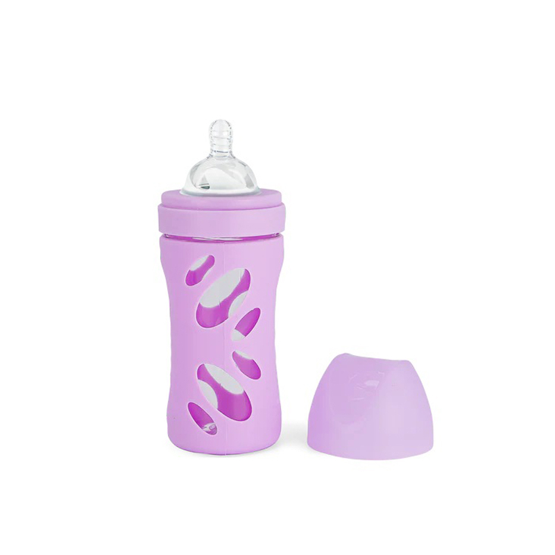 TWISTSHAKE Dojčenská fľaša Anti-Colic sklenená 260ml (cuml.M) - Pastelovo Fialová