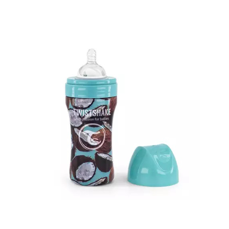 TWISTSHAKE Dojčenská fľaša Anti-Colic nerezová 330ml (cuml.L) - Kokos