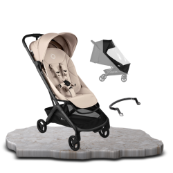 Športový kočík BUGABOO Butterfly 2 desert taupe + madlo + pláštenka