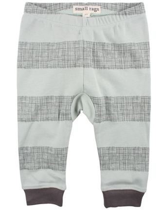 SMALL RAGS Tepláky pruhované Aqua Gray č.62