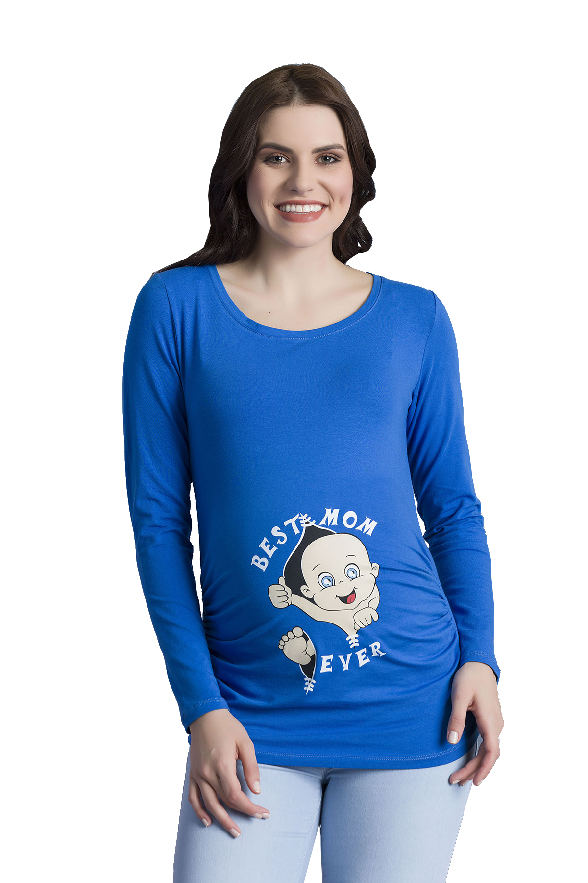 MAMIMODE Tričko s motívom Best Mom Ever Dark Blue