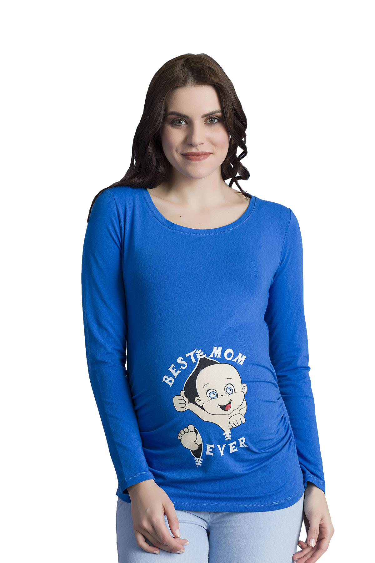 MAMIMODE Tričko s motívom Best Mom Ever Dark Blue