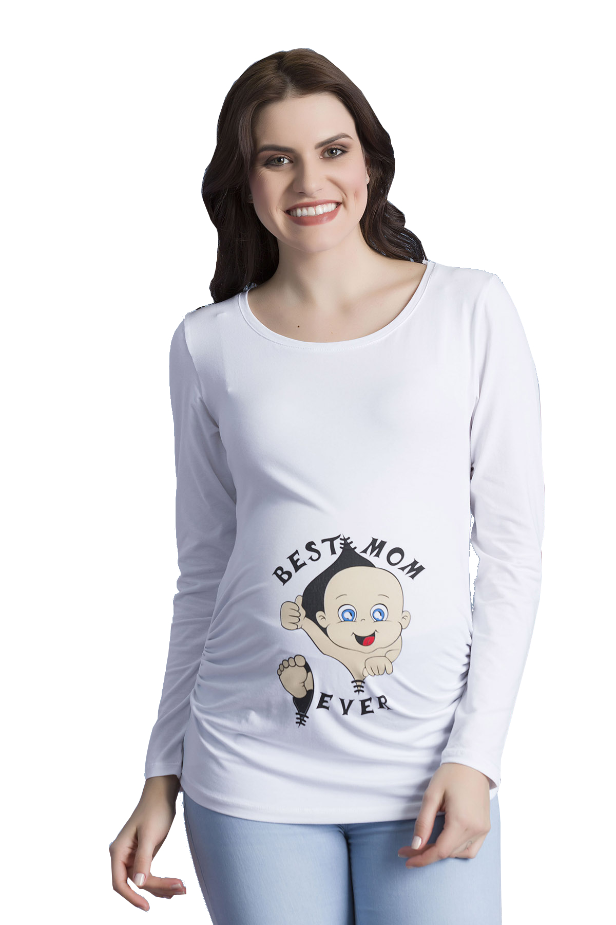 MAMIMODE Tričko s motívom Best Mom Ever White