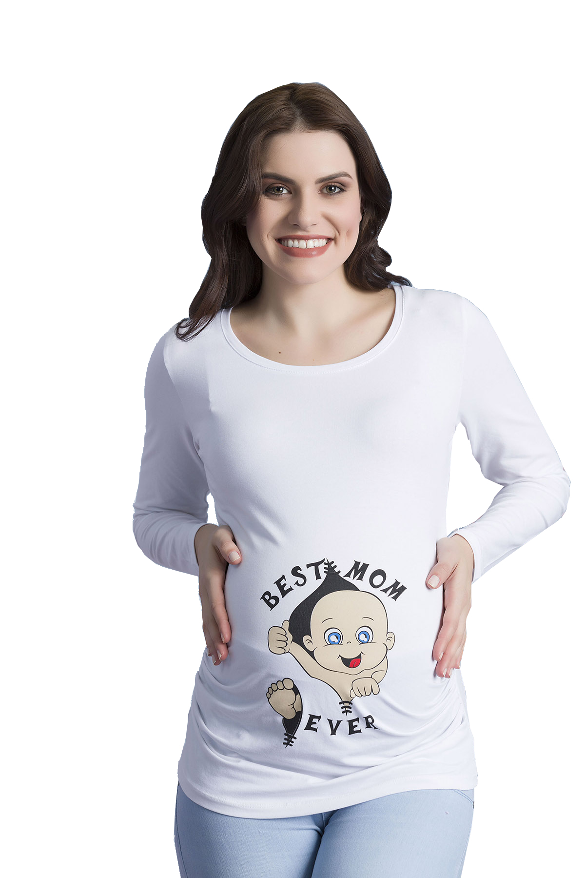 MAMIMODE Tričko s motívom Best Mom Ever White