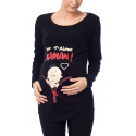 MAMIMODE Tričko s motívom Je T´Aime Maman Black