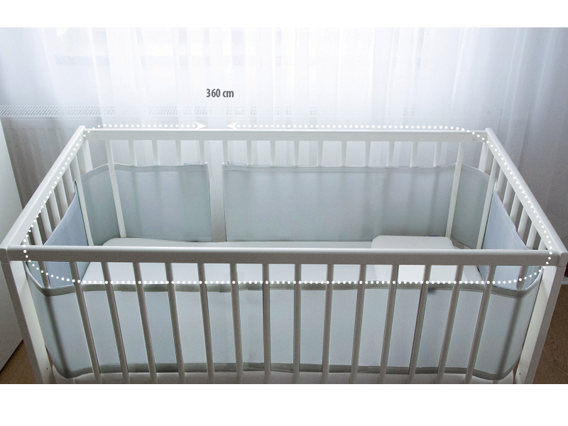 Ochranný mantinel do postieľky BABYMATEX BUMPAIR Šedá