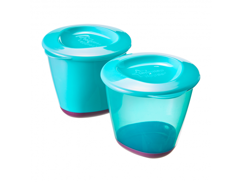 TOMMEE TIPPEE Explora nádobky na jedlo s mäkkým dnom zeleno-ružové