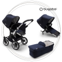 BUGABOO Donkey 3 Duo Podvozok ALU poťah športového sedadla, hlboká vanička, strieška DARK NAVY