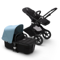 BUGABOO Fox 2 - 2. kombinácia BLACK / BLACK / VAPOR BLUE + DALŠIA STRIEŠKA AKO DARČEK