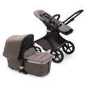 BUGABOO Fox 2 - 2. kombinácia Mineral Colection Podvozok BLACK, poťah športového sedadla, hlboká vanička, strieška TAUPE