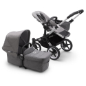 BUGABOO Donkey 3 Mono Podvozok ALU poťah športového sedadla, hlboká vanička GREY MELANGE strieška GREY MELANGE