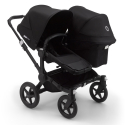 BUGABOO Donkey 3 Twin Podvozok BLACK poťah športového sedadla, hlboká vanička BLACK strieška BLACK