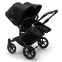 BUGABOO Donkey 3 Twin Podvozok BLACK poťah športového sedadla, hlboká vanička BLACK strieška BLACK