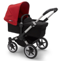 BUGABOO Donkey 3 Mono 2. kombinácia Podvozok ALU poťah športového sedadla, hlboká vanička BLACK strieška RED