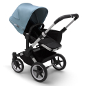 BUGABOO Donkey 3 Mono 2. kombinácia Podvozok ALU poťah športového sedadla, hlboká vanička BLACK strieška VAPOR BLUE