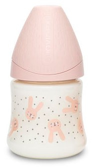 SUAVINEX HYGGE Fľaša premium cumlík silikon 150 ml králik - Ružová