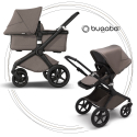 BUGABOO Fox 2 - 2. kombinácia Mineral Colection Podvozok BLACK, poťah športového sedadla, hlboká vanička, strieška TAUPE