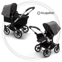 BUGABOO Donkey 3 Mono 2. kombinácia Podvozok ALU poťah športového sedadla, hlboká vanička BLACK strieška GREY MELANGE