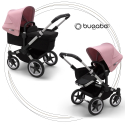 BUGABOO Donkey 3 Mono 2. kombinácia Podvozok ALU poťah športového sedadla, hlboká vanička BLACK strieška SOFT PINK