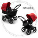 BUGABOO Donkey 3 Mono 2. kombinácia Podvozok BLACK poťah športového sedadla, hlboká vanička BLACK strieška RED