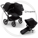 BUGABOO Donkey 3 Duo Podvozok BLACK poťah športového sedadla, hlboká vanička BLACK strieška BLACK