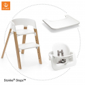 Set STOKKE Steps Jedálenská stolička White/ Oak Natural, Baby set White, Pultík White