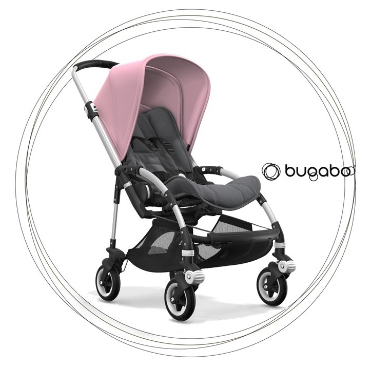 BUGABOO Bee 5 complete Alu Grey melange strie ka Pink BabyMarket
