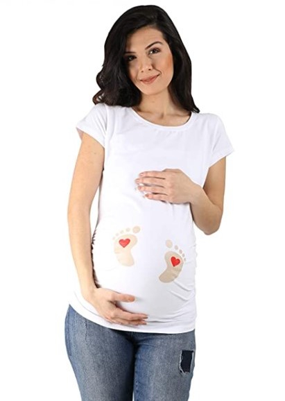 MAMIMODE Tričko s motívom BABY FUSSE White krátky rukáv