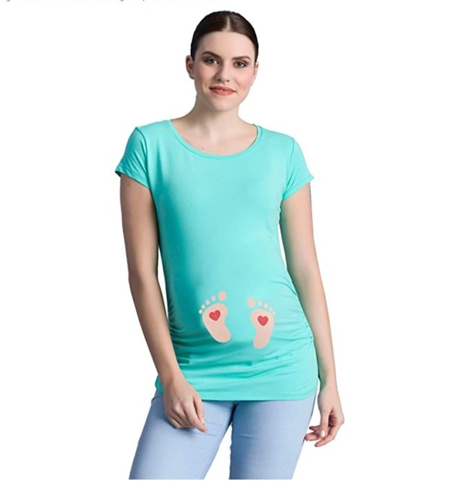 MAMIMODE Tričko s motívom BABY FUSSE Turquoise krátky rukáv