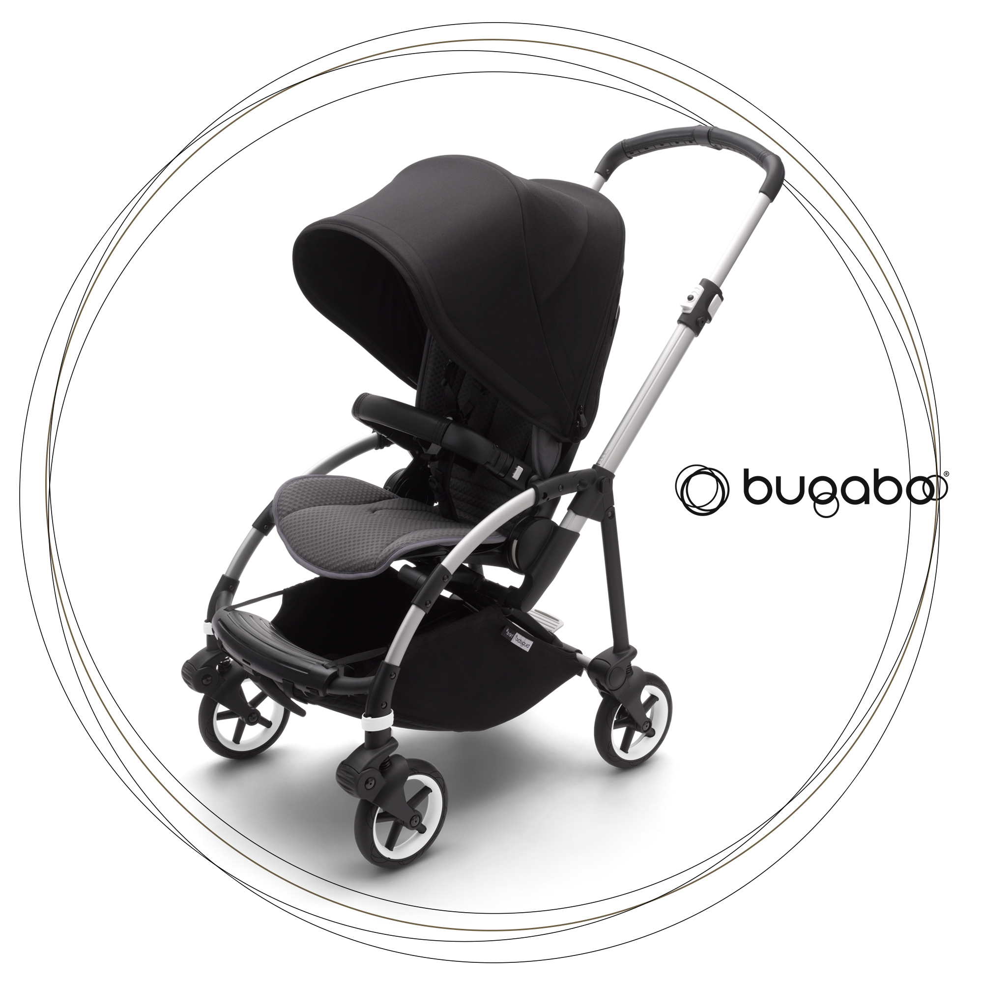 Športový kočík BUGABOO Bee 6 ALU / Grey melange strieška BLACK