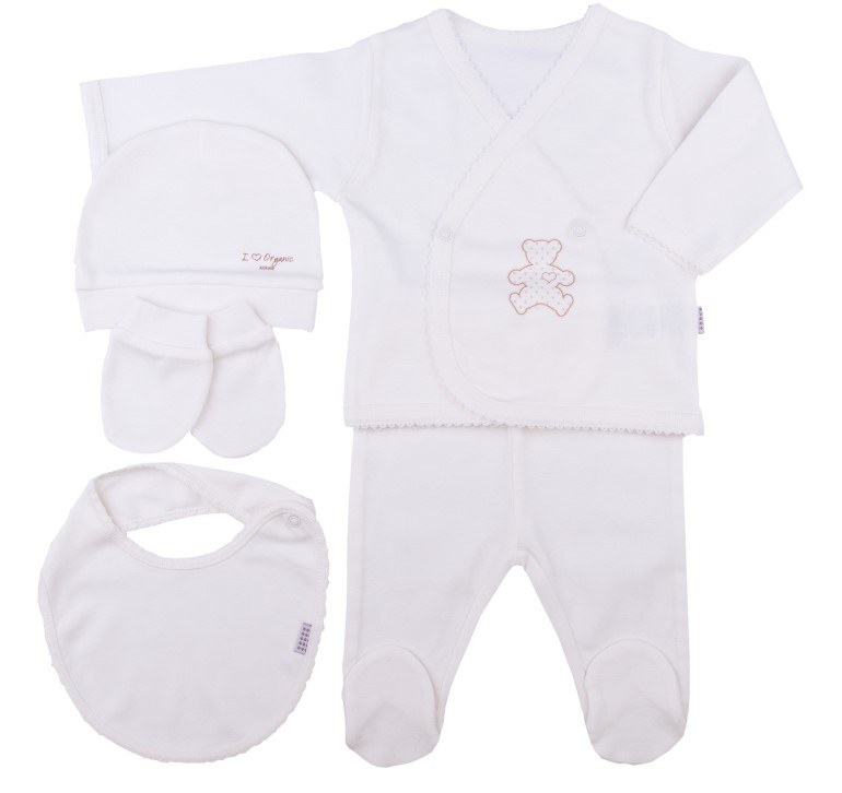 KITIKATE Novorodenecký 4-dielny set Organic Ecru