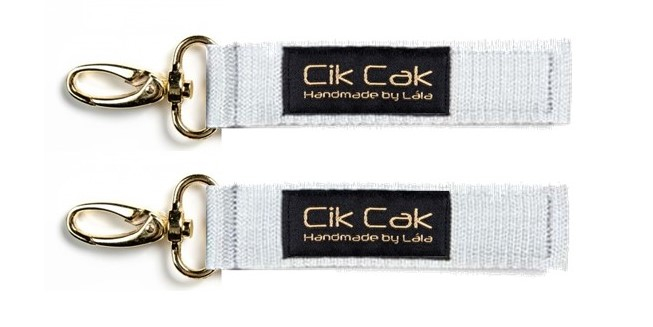 CIK CAK Úchyt na uchytenie tašky - šedá / zlatá karabínka